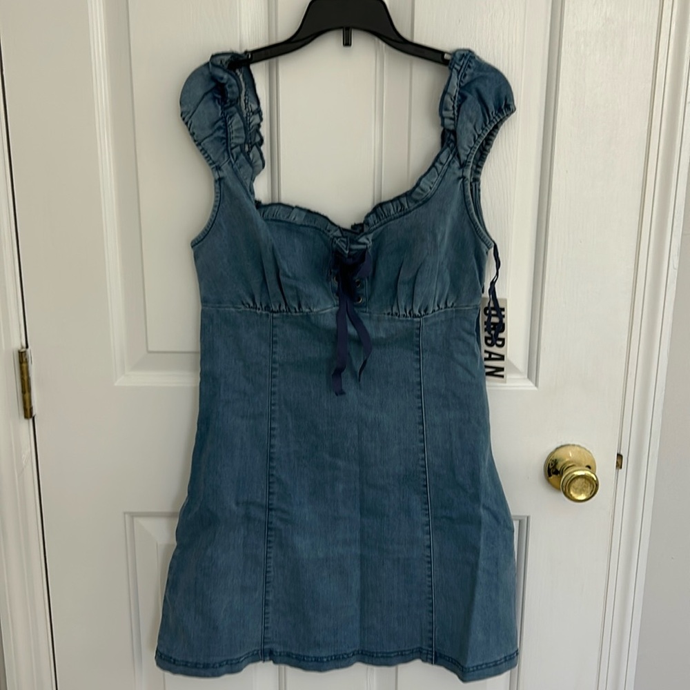 Urban Outfitters Blue Denim Midi Dress